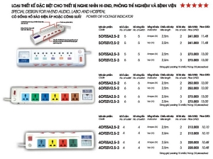 ổ cắm lioa kéo dài công suất lớn 3300w 3 ổ 4 ổ 5 ổ 6 ổ mã 3of 4of 5of 6ofssa