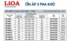 BÁO GIÁ ỔN ÁP LIOA 3 PHA - GIÁ MỚI CẬP NHẬT 2018