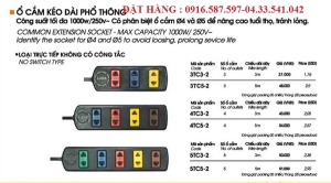 ổ cắm không có công tắc 3 ổ 4 ổ 5 ổ dây 3m 5m 1000w