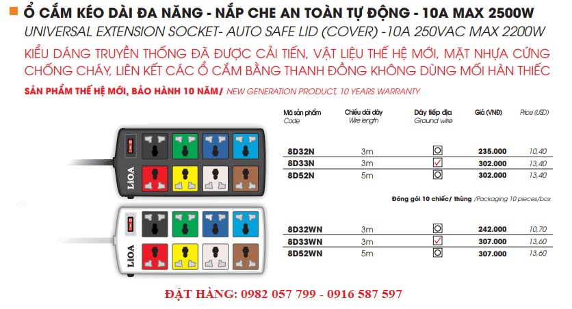 Bảng giá ổ cắm đa năng